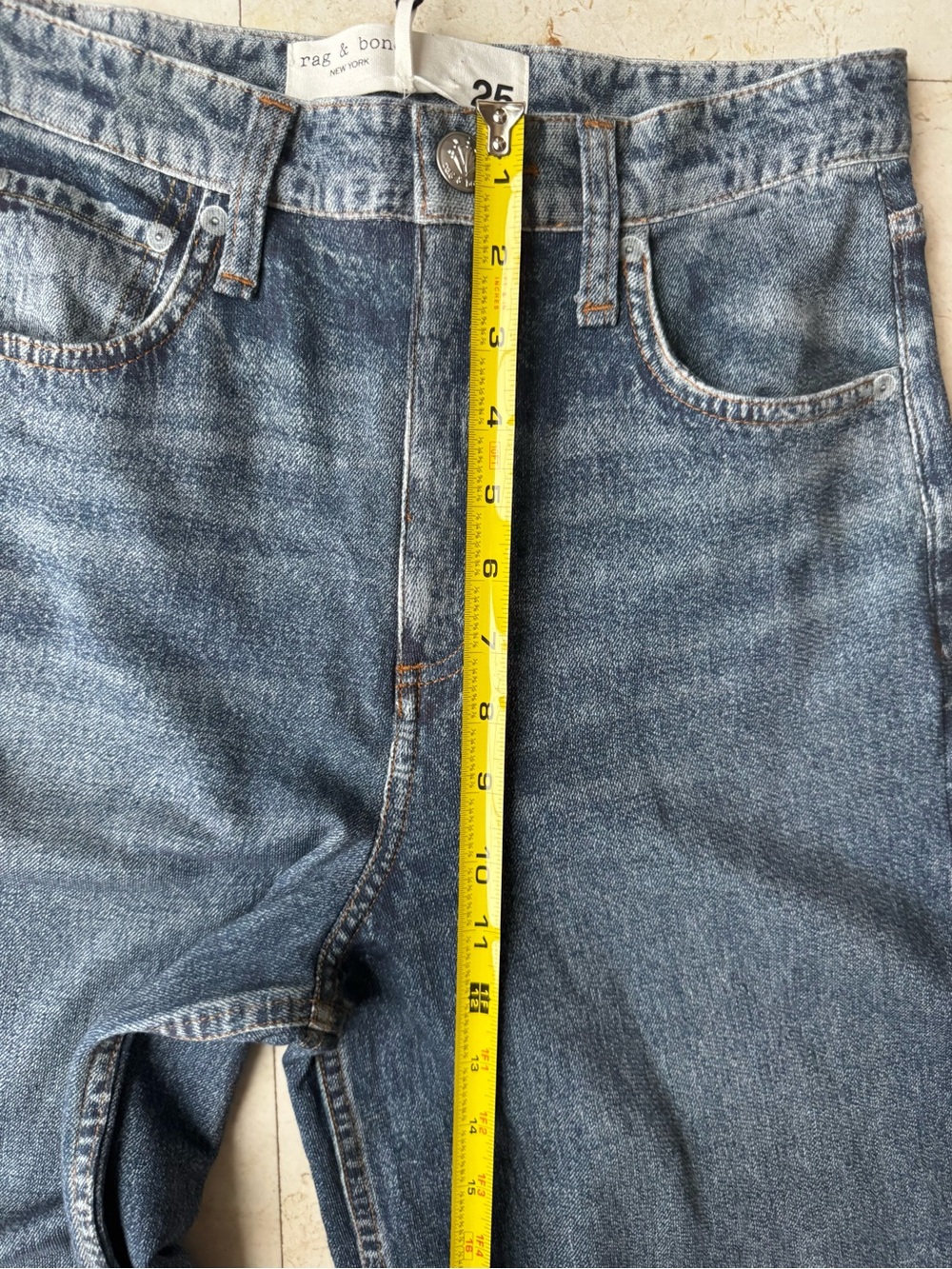 Rag & Bone Miramar Terry Sophe Wide Leg High-Rise Blue Women's Jeans size 25 - Picture 10 of 15
